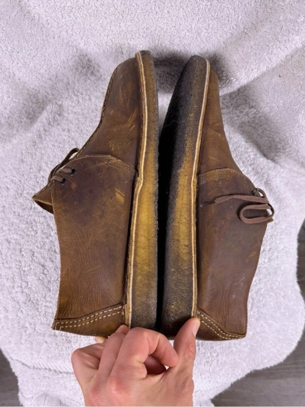 Clarks Originals Desert Trek  Chukka Boots Mens 11 M Beeswax Leather Crepe Sole